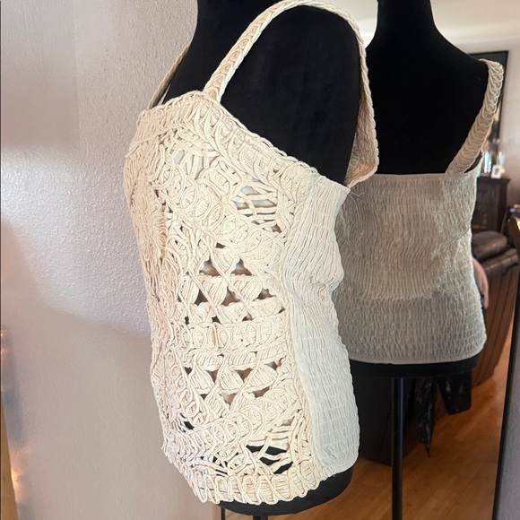 Crochet Lace Square-Neck Camisole - Cream - Picture 3 of 5